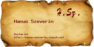 Hanus Szeverin névjegykártya